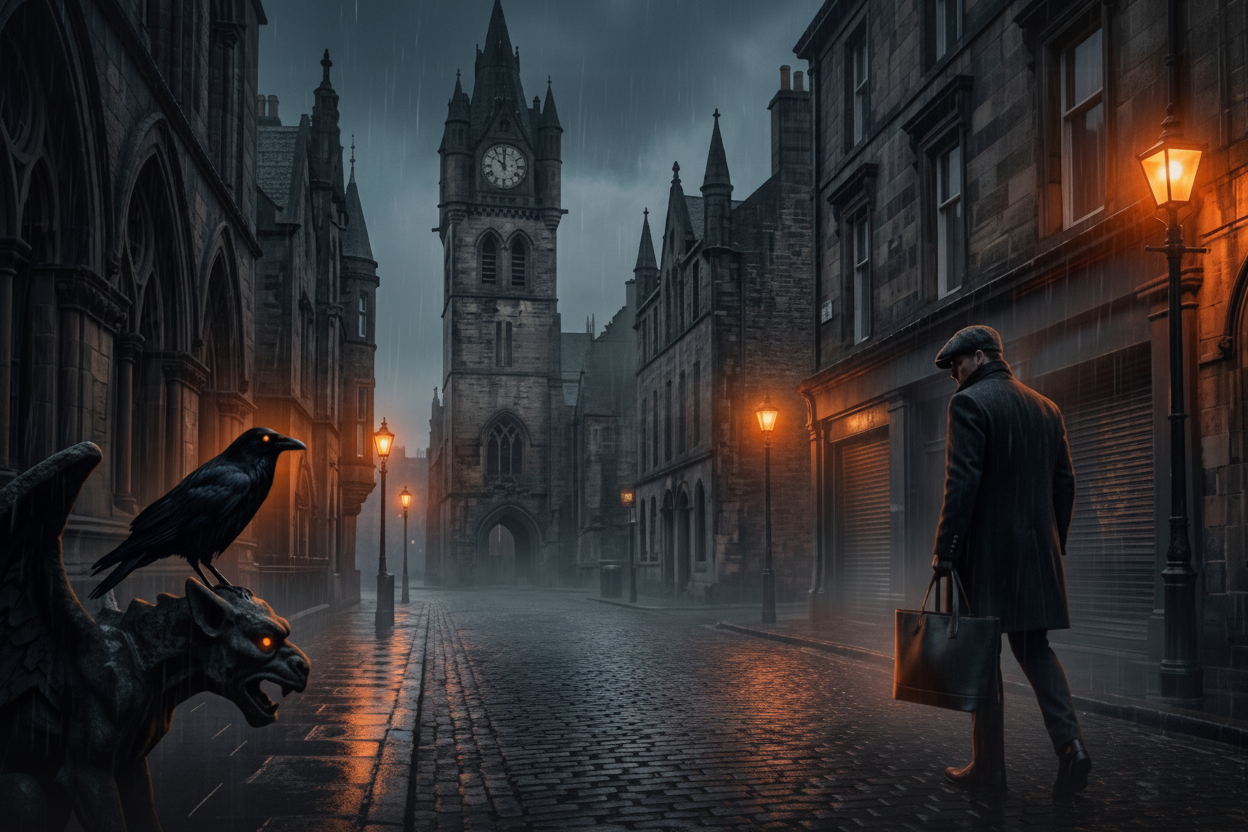 Dark Scottish Street Scene